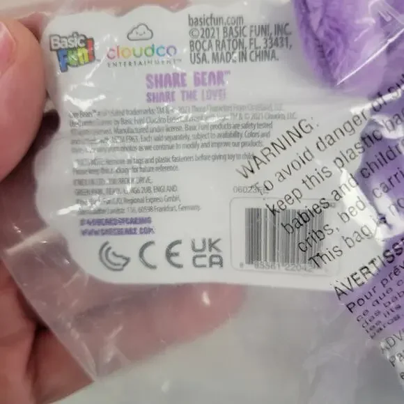 Care Bears Share BEAR 10" Plush Teddy Stuffed Animal Winking, Purple Lollipops - Picture 5 of 5